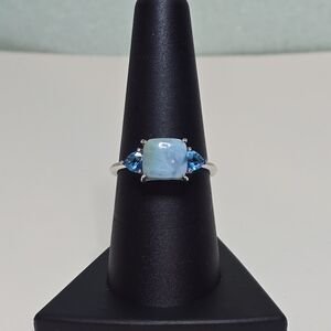 NWOT - Genuine Larimar with Blue color tone AAACZ accent on 925 Sterling Silver